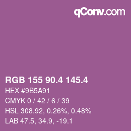 カラーコード: RGB 155 90.4 145.4 | qconv.com
