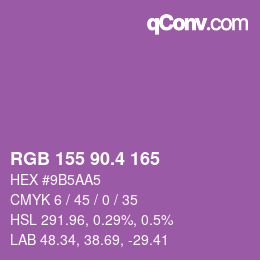 カラーコード: RGB 155 90.4 165 | qconv.com