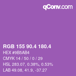 カラーコード: RGB 155 90.4 180.4 | qconv.com