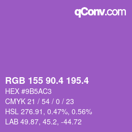 カラーコード: RGB 155 90.4 195.4 | qconv.com