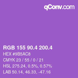 カラーコード: RGB 155 90.4 200.4 | qconv.com