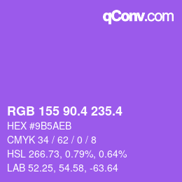 カラーコード: RGB 155 90.4 235.4 | qconv.com
