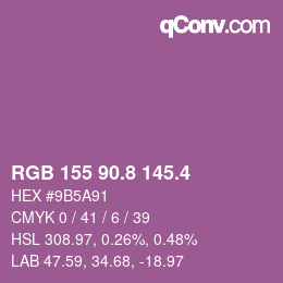 カラーコード: RGB 155 90.8 145.4 | qconv.com