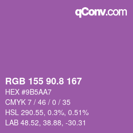 カラーコード: RGB 155 90.8 167 | qconv.com
