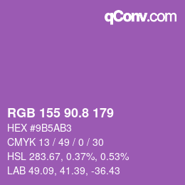 カラーコード: RGB 155 90.8 179 | qconv.com