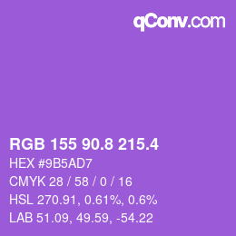 カラーコード: RGB 155 90.8 215.4 | qconv.com