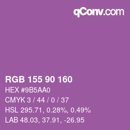 カラーコード: RGB 155 90 160 | qconv.com