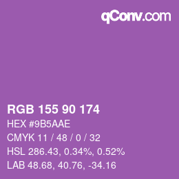 カラーコード: RGB 155 90 174 | qconv.com