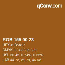 カラーコード: RGB 155 90 23 | qconv.com