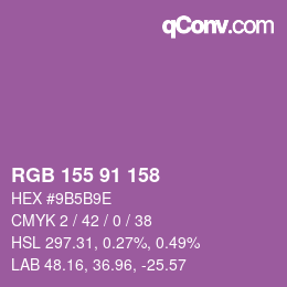 Color code: RGB 155 91 158 | qconv.com