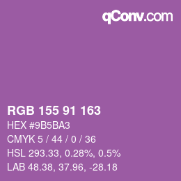 カラーコード: RGB 155 91 163 | qconv.com