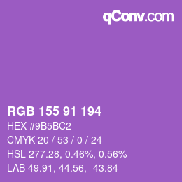 カラーコード: RGB 155 91 194 | qconv.com