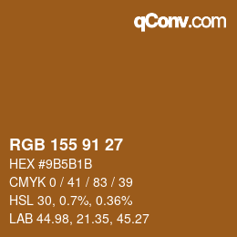 Color code: RGB 155 91 27 | qconv.com