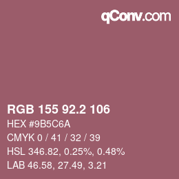 Color code: RGB 155 92.2 106 | qconv.com