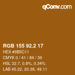 カラーコード: RGB 155 92.2 17 | qconv.com