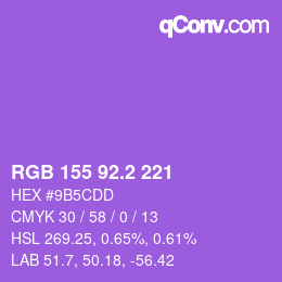 カラーコード: RGB 155 92.2 221 | qconv.com