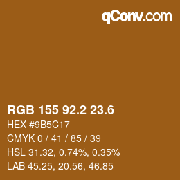 カラーコード: RGB 155 92.2 23.6 | qconv.com