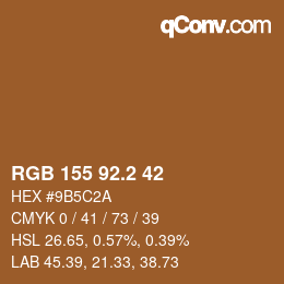 Color code: RGB 155 92.2 42 | qconv.com