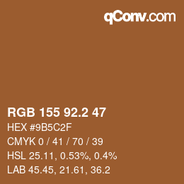 Farbcode: RGB 155 92.2 47 | qconv.com