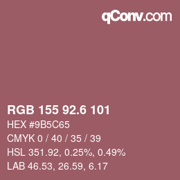 カラーコード: RGB 155 92.6 101 | qconv.com