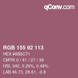Color code: RGB 155 92 113 | qconv.com