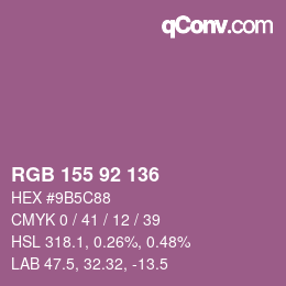 Color code: RGB 155 92 136 | qconv.com