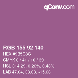 カラーコード: RGB 155 92 140 | qconv.com