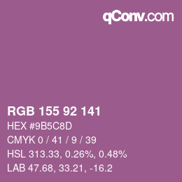 Color code: RGB 155 92 141 | qconv.com