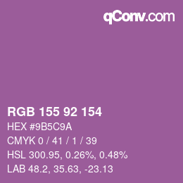 カラーコード: RGB 155 92 154 | qconv.com