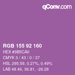 カラーコード: RGB 155 92 160 | qconv.com