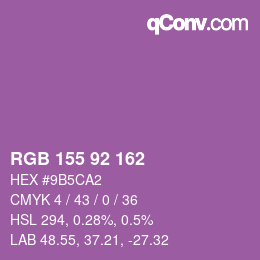Código de color: RGB 155 92 162 | qconv.com