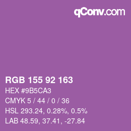 カラーコード: RGB 155 92 163 | qconv.com