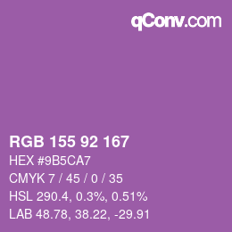 カラーコード: RGB 155 92 167 | qconv.com