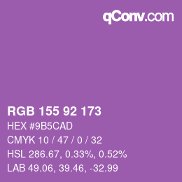 カラーコード: RGB 155 92 173 | qconv.com