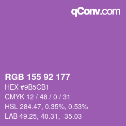 カラーコード: RGB 155 92 177 | qconv.com