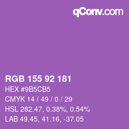 Color code: RGB 155 92 181 | qconv.com