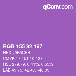 カラーコード: RGB 155 92 187 | qconv.com