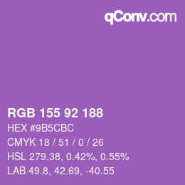 Color code: RGB 155 92 188 | qconv.com