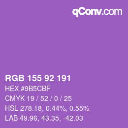 カラーコード: RGB 155 92 191 | qconv.com
