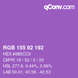 Color code: RGB 155 92 192 | qconv.com