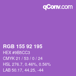 カラーコード: RGB 155 92 195 | qconv.com