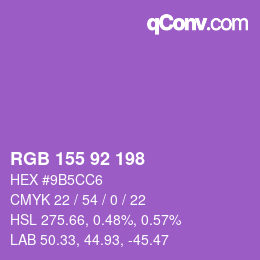カラーコード: RGB 155 92 198 | qconv.com