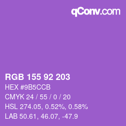 Color code: RGB 155 92 203 | qconv.com