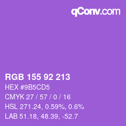 Color code: RGB 155 92 213 | qconv.com