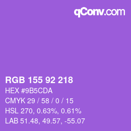 Color code: RGB 155 92 218 | qconv.com