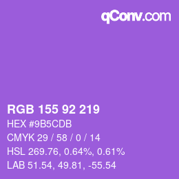 颜色代码: RGB 155 92 219 | qconv.com