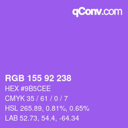 Color code: RGB 155 92 238 | qconv.com