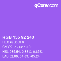 颜色代码: RGB 155 92 240 | qconv.com