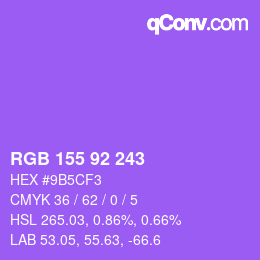 カラーコード: RGB 155 92 243 | qconv.com