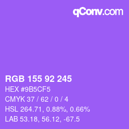 カラーコード: RGB 155 92 245 | qconv.com